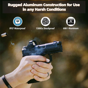 GOWUTAR HHC17C Multiple Reticles Red Dot Sight for RMSc Footprint, 3 MOA Dot 46 MOA Circle Micro Red Dot Optic