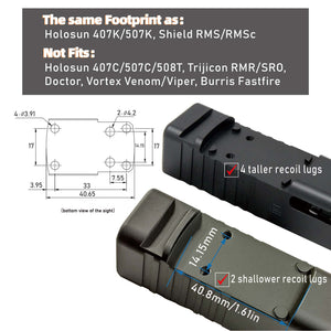 GOWUTAR HHC17R 3 MOA Micro Red Dot Sight for RMSc/407k/507k Footprint - Side Loading Battery Pistol Red Dot Optic Designed for Subcompact Setups