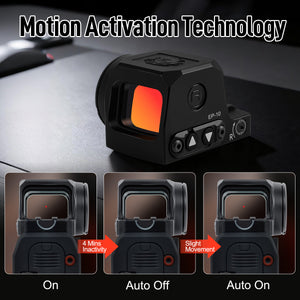 GOWUTAR EP-10 Enclosed Red Dot Sight for RMSc Footprint - Astigmatism Friendly Aspherical Lens Micro Red Dot Sights - Multiple Reticles 3 MOA Dot & 48 MOA Circle