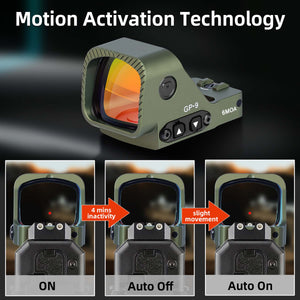 GOWUTAR GP-9 Competition-Ready Red Dot Sight -  6 MOA Large Window RMR Footprint Red Dot Optic (Army Green, Red Dot)