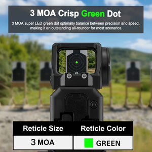 GOWUTAR GP-M Green Dot Sight Direct for Glock MOS Footprint, 3 MOA Motion Awake Reflex Sights