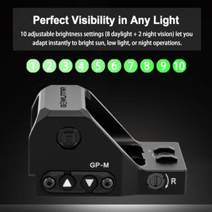 GOWUTAR GP-M Green Dot Sight Direct for Glock MOS Footprint, 3 MOA Motion Awake Reflex Sights