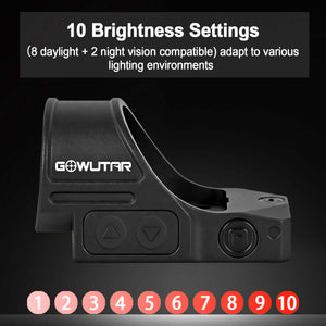GOWUTAR GP-7 Large Window Red Dot Sight - 6 MOA Motion Awake RMR Footprint Red Dot Optic