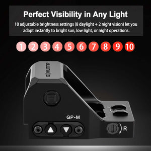 GOWUTAR GP-M Red Dot Sight Direct for Glock MOS Footprint, 3 MOA Motion Awake Reflex Sights
