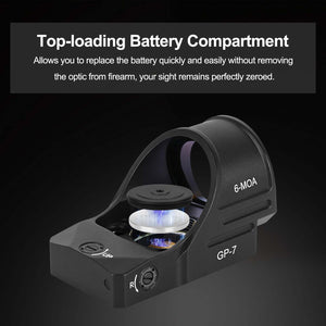 GOWUTAR GP-7 Large Window Red Dot Sight - 6 MOA Motion Awake RMR Footprint Red Dot Optic