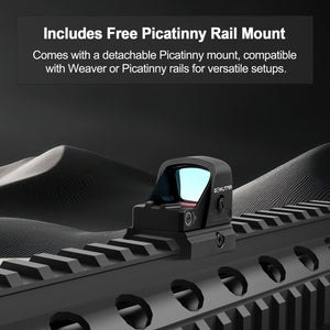 GOWUTAR HHC17C Multiple Reticles Red Dot Sight for RMSc Footprint, 3 MOA Dot 46 MOA Circle Micro Pistol Red Dot Optic