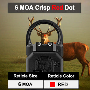 GOWUTAR GP-7 Large Window Red Dot Sight - 6 MOA Motion Awake RMR Footprint Red Dot Optic
