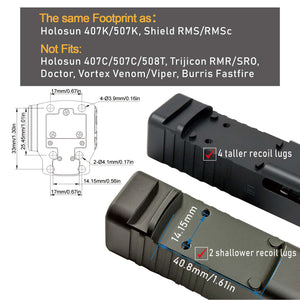 GOWUTAR GP-3 Open Red Dot Sight for RMSc Footprint, 3 MOA Micro Reflex Sights with Astigmatism Friendly Aspheric Lens