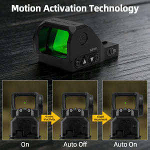 GOWUTAR GP-M Green Dot Sight, Direct Mount for Glock MOS, 3 MOA Motion Awake Reflex Sights