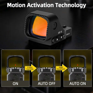GOWUTAR GP-9 Competition-Ready Large Window Red Dot Sight, 6 MOA RMR Footprint Red Dot Optic (Black, Red Dot)