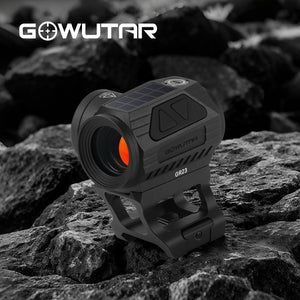 GOWUTAR GR23 Solar Red Dot Sight for Rifle - 3 MOA Shake Awake Reflex Sight - Durable Red Dot Scope with Riser (Red Dot)