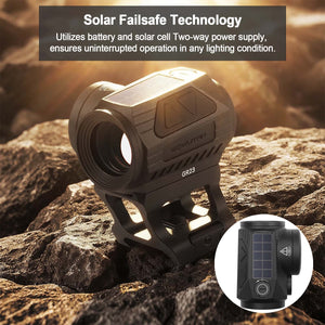 GOWUTAR GR23 Solar Green Dot Sight for Rifles, 3 MOA Durable Aluminum Green Dot Optic with Shake Awake (Green Dot)