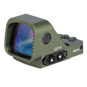 GOWUTAR GP-9 Competition-Ready Green Dot Sight -  6 MOA Large Window RMR Footprint Green Dot Optic (Army Green, Green Dot)