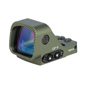 GOWUTAR GP-9 Competition-Ready Green Dot Sight -  6 MOA Large Window RMR Footprint Green Dot Optic (Army Green, Green Dot)
