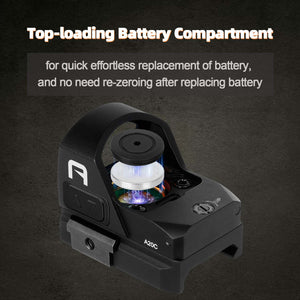 GOWUTAR A20C Multiple Reticles Red Dot Sight - RMR Footprint - 2 MOA Dot & 38 MOA Circle