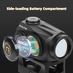 GOWUTAR HHC-B22 Red Dot Sight for Rifles - 3 MOA Compact Shake Awake Reflex Optic for Picatinny Rails, 1x20mm Durable Rifle Scope with Absolute Co-Witnes Riser & Low Mount