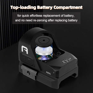 GOWUTAR A20G Green Dot Sight for RMR Footprint - 2 MOA Shake Awake Pistol Green Dot Optic w/ Picatinny Mount