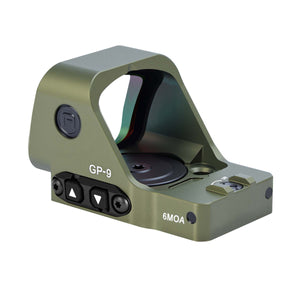 GOWUTAR GP-9 Competition-Ready Red Dot Sight -  6 MOA Large Window RMR Footprint Red Dot Optic (Army Green, Red Dot)