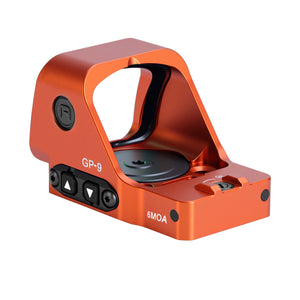 GOWUTAR GP-9 Competition-Ready Green Dot Sight -  6 MOA Large Window RMR Footprint Green Dot Optic (Orange, Green Dot)