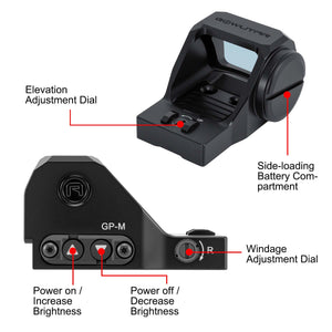 GOWUTAR GP-M Green Dot Sight Direct for Glock MOS Footprint, 3 MOA Motion Awake Reflex Sights