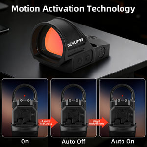 GOWUTAR GP-7 Large Window Red Dot Sight - 6 MOA Motion Awake RMR Footprint Red Dot Optic