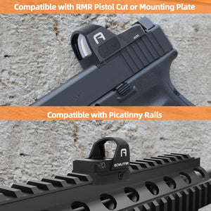 GOWUTAR A20G Green Dot Sight for RMR Footprint - 2 MOA Shake Awake Pistol Green Dot Optic w/ Picatinny Mount