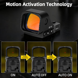GOWUTAR GP-9 Competition-Ready Large Window Red Dot Sight 6 MOA RMR Footprint Red Dot Optic (Black, Red Dot)
