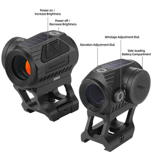 GOWUTAR GR23 Solar Red Dot Sight for Rifle - 3 MOA Shake Awake Reflex Sight - Durable Red Dot Scope with Riser (Red Dot)