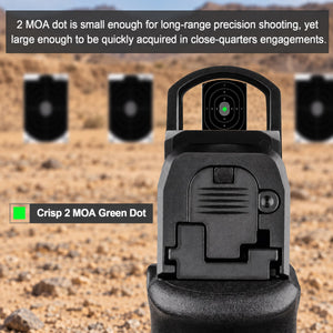 Crisp 2 MOA green dot of the GOWUTAR A20G rmr optic
