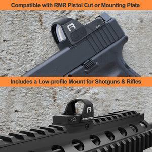 GOWUTAR A20G versatile green dot sight designed for both RMR pistol cut and Picatinny rails