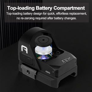 GOWUTAR A20G rmr footprint pistol green dot sight with a top-loading battery compartment