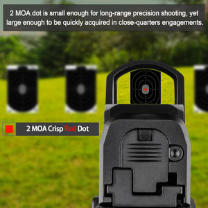 Crisp 2 MOA red dot of the GOWUTAR A20R RMR footprint red dot sight