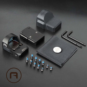 Package Contents of GOWUTAR A20R rmr footprint pistol red dot optic