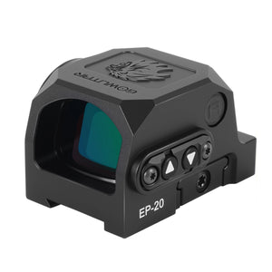 GOWUTAR EP-20 ACRO footprint enclosed green dot sight shown from the front angled view