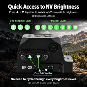 GOWUTAR EP-20 rugged aluminum green dot sight with 10 adjustable brightness levels