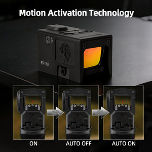 GOWUTAR EP-30 motion-activated enclosed red dot sight automatically wakes when movement is detected