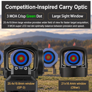 GOWUTAR GP-3 large window red dot sight for competitive shooting