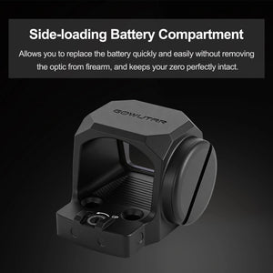 gowutar gp-3 large window red dot sight with side loading battery