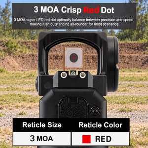 Crisp 3 MOA red dot of the GOWUTAR GP-6 RMR footprint sight
