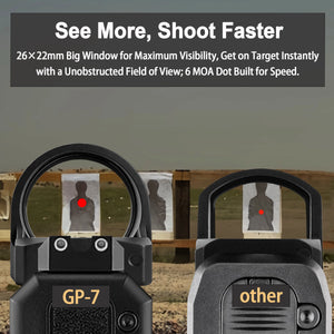 GOWUTAR GP-7 6 MOA large window red dot sight for competitive shooting