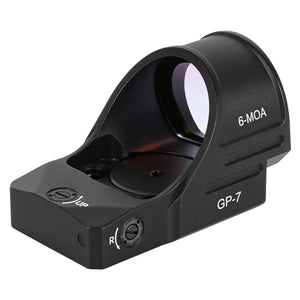 Rear angled product view of the GOWUTAR GP-7 large window red dot sight