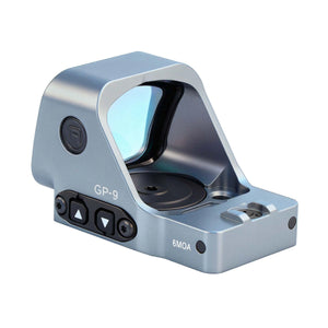 Rear angled view of the GOWUTAR GP-9 gray 6 moa large window red dot sight