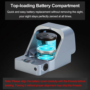 GOWUTAR GP-9 gray competition optic with top-loading battery compartment
