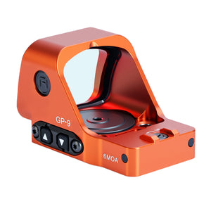 Rear angled view of the GOWUTAR GP-9 orange red dot sight