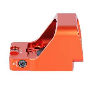Opposite side view of the GOWUTAR GP-9 orange red dot sight