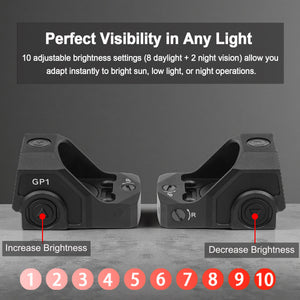 GOWUTAR GP1 micro red dot sight with 10 brightness settings