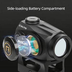 GOWUTAR HHC-B22 rugged green dot sight with side-loading battery compartment