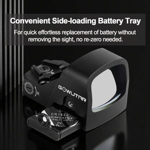 GOWUTAR HHC17G rmsc footprint green dot sight with a side-loading battery tray
