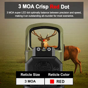 Crisp 3 MOA red dot of the GOWUTAR HHC17R rmsc micro red dot sight army green