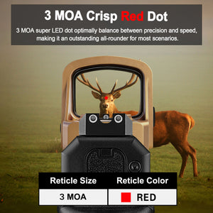 Crisp 3 MOA red dot of the GOWUTAR HHC17R rmsc micro red dot sight gold